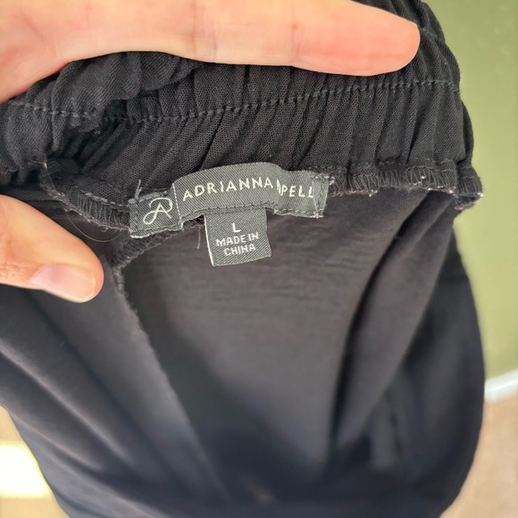 Adrianna Papell Black Wide Leg High Waist Cropped Pants Size Large - Picture 6 of 11